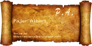 Pajer Albert névjegykártya