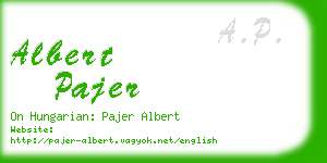 albert pajer business card